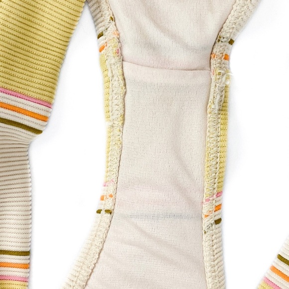 Billabong Tanlines Maui Rider Ribbed Striped Triangle Bikini Set, Pineapple - M - Picture 8 of 9